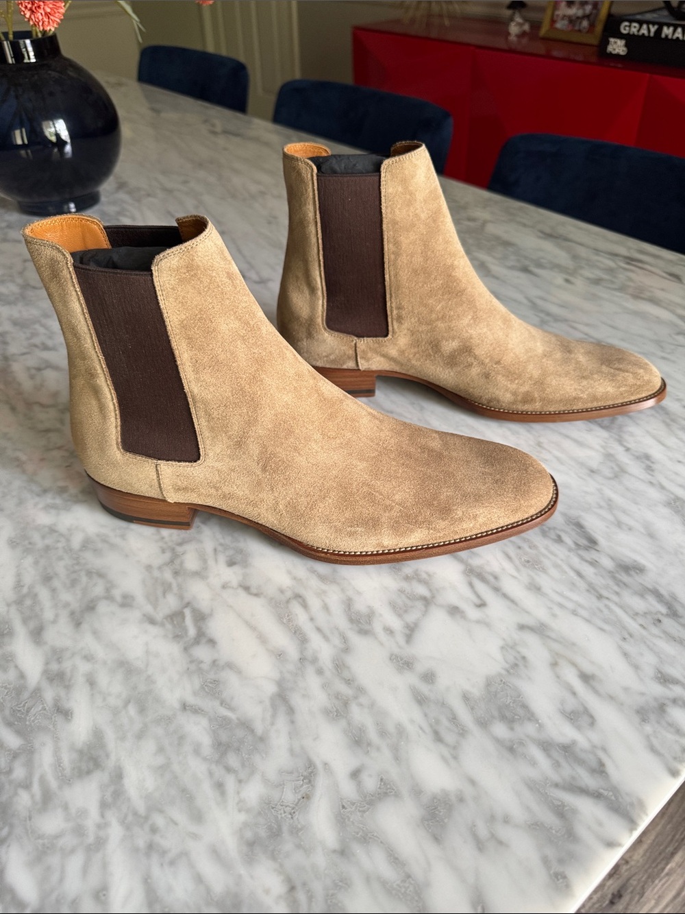 Saint Laurent Men’s Wyatt Suede Chelsea Boots